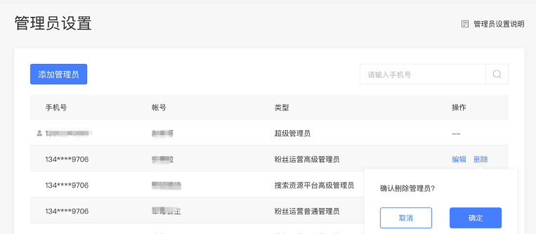 超级管理员管理效果